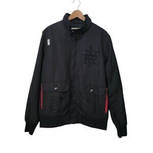 Vintage Y2K ROCAWEAR Embroidered Black Bomber Full Zip Jacket Men's XL